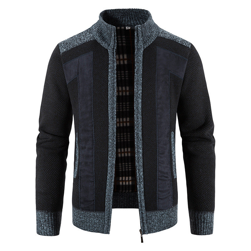 Herren modische Strickjacke mit einzigartigem Schnitt und verstecktem Reißverschluss Drune