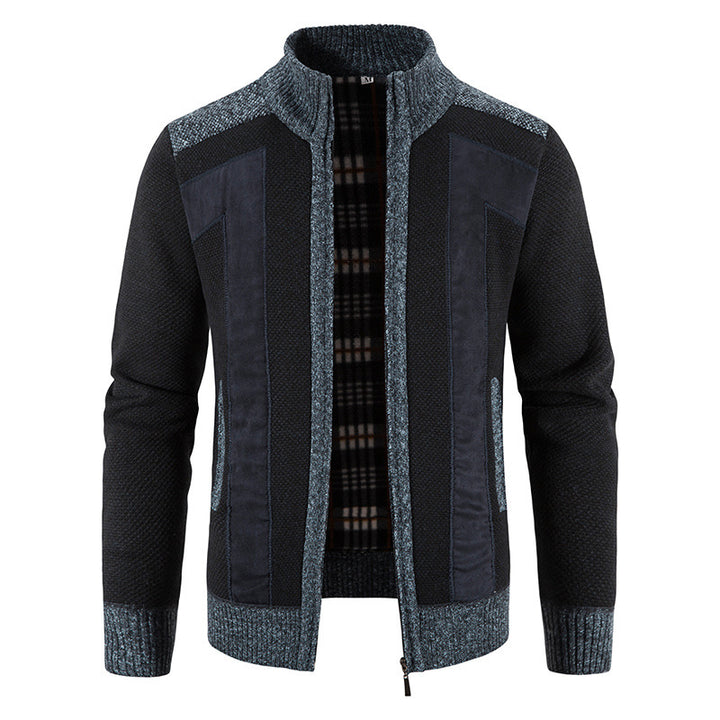 Herren modische Strickjacke mit einzigartigem Schnitt und verstecktem Reißverschluss Drune