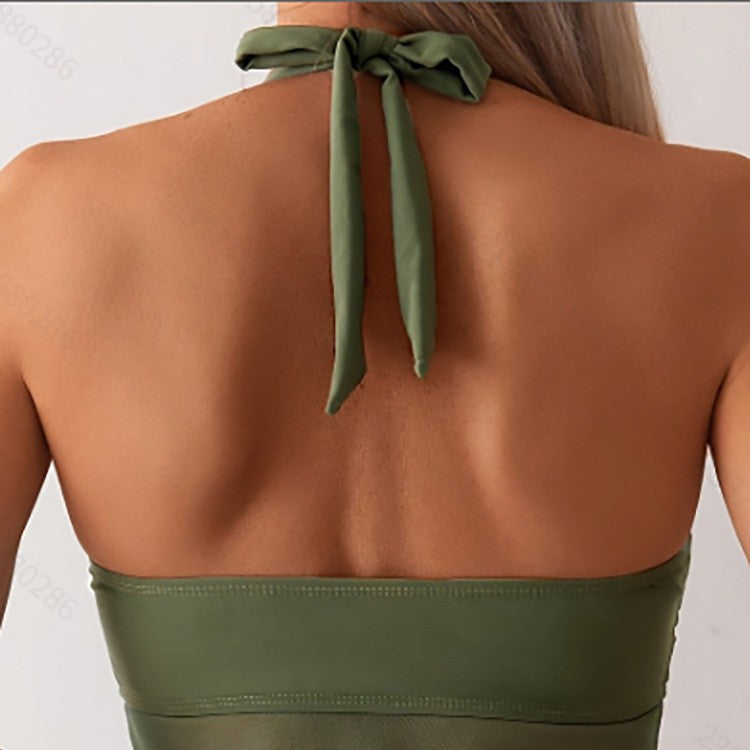 Damen Tankini mit elegantem Wickeldesign und atmungsaktiver Stoffkombination Drune
