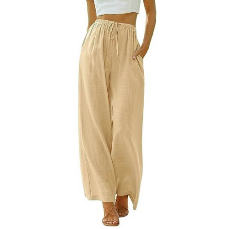 Damen Weite Palazzo-Hose mit elastischem Bund und seitlichen Taschen Drune
