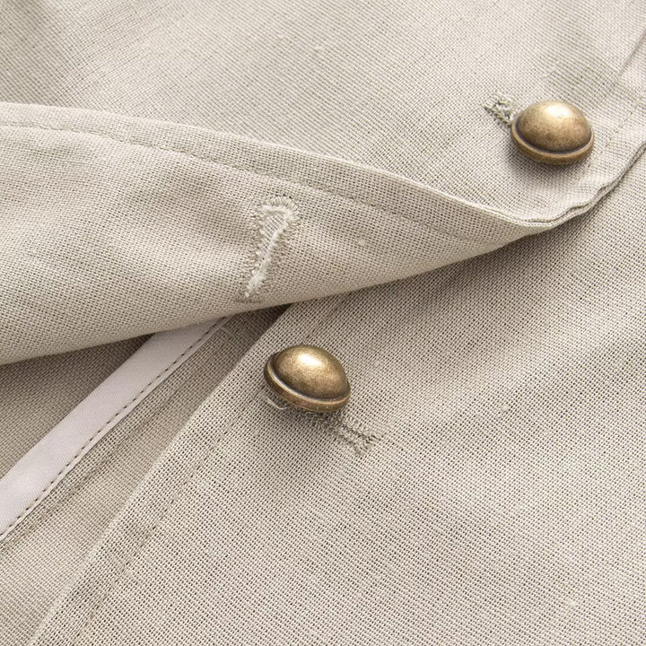 Damen Taillierter Stehkragen-Blazer mit dekorativen Metallknöpfen Drune