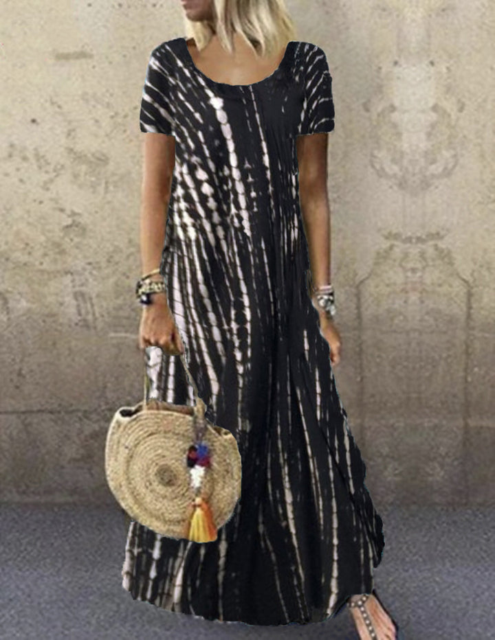 Damen Maxikleid mit modischem Streifenmuster Drune