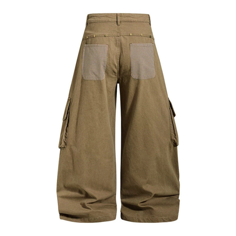 Damen weite Cargo-Culottehose mit Stern-Applikationen und Multi-Taschen Drune