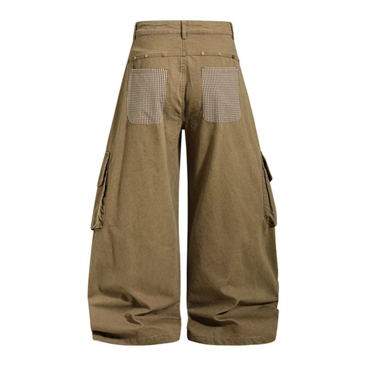 Damen weite Cargo-Culottehose mit Stern-Applikationen und Multi-Taschen Drune