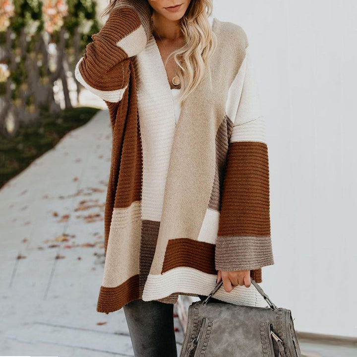 Damen modische Cardigan mit weichem Strick und geräumigen Ärmeln Drune