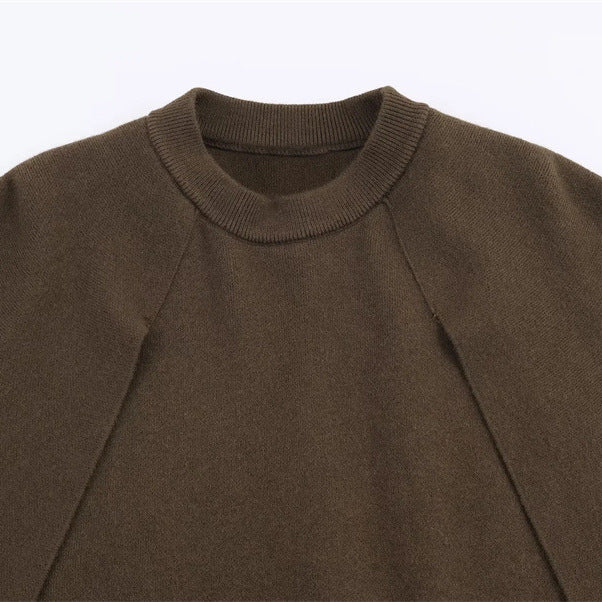 Damen elegantes Oversize-Pullover mit weitem Pfennigkragen Drune