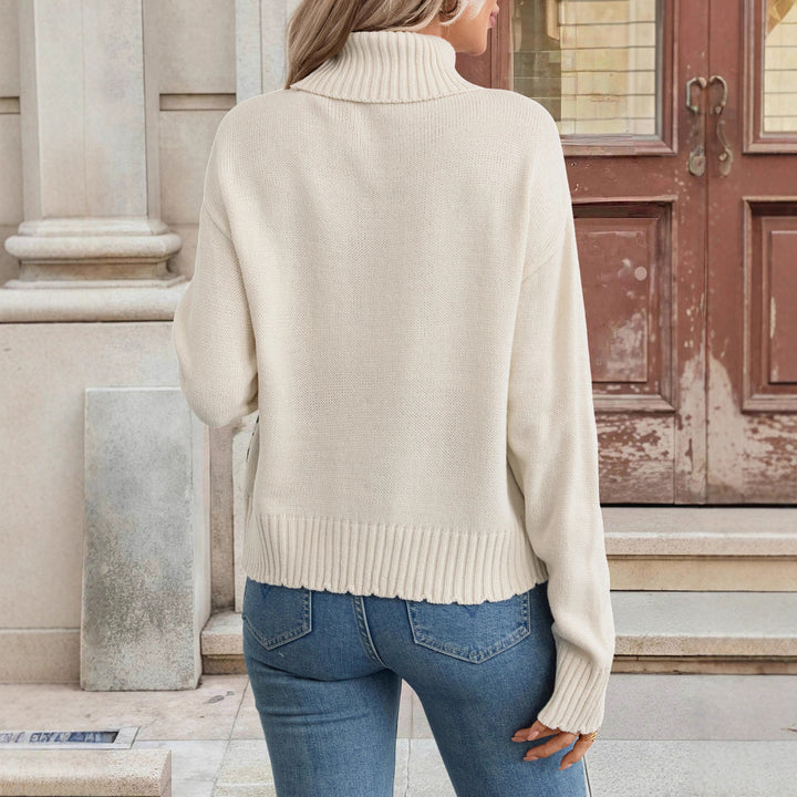 Damen Gemusterter Rollkragenpullover Drune