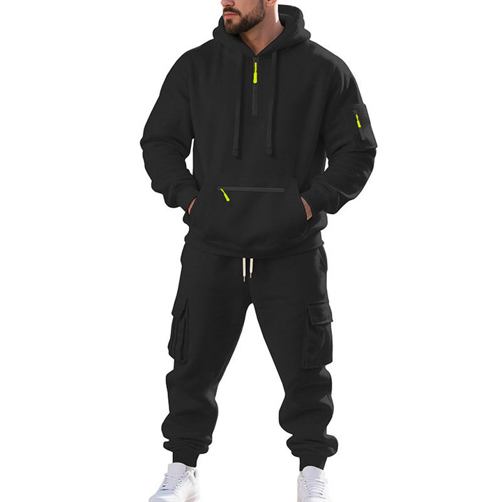 Herren nan utilitaristisches Kapuzenpullover und Cargo-Jogginghose Set Drune
