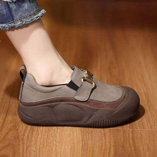 Damen Komfortabeles Slip-On Sneakers mit modischer Schnalle Drune