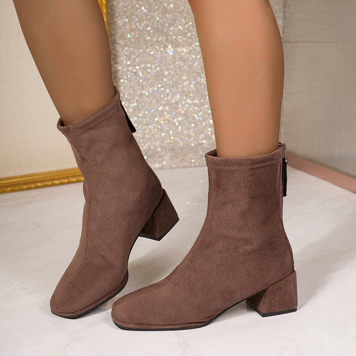 Damen Elegante Wildleder Stiefeletten Drune