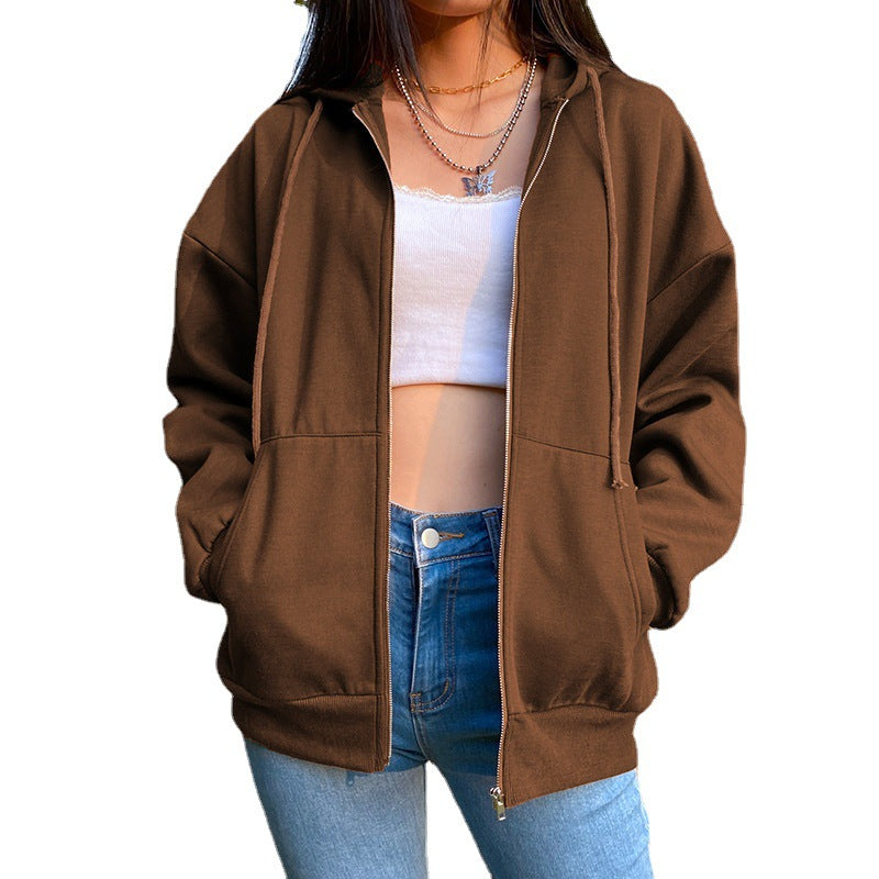 Damen lässiger Kapuzenpullover mit Reißverschluss Drune