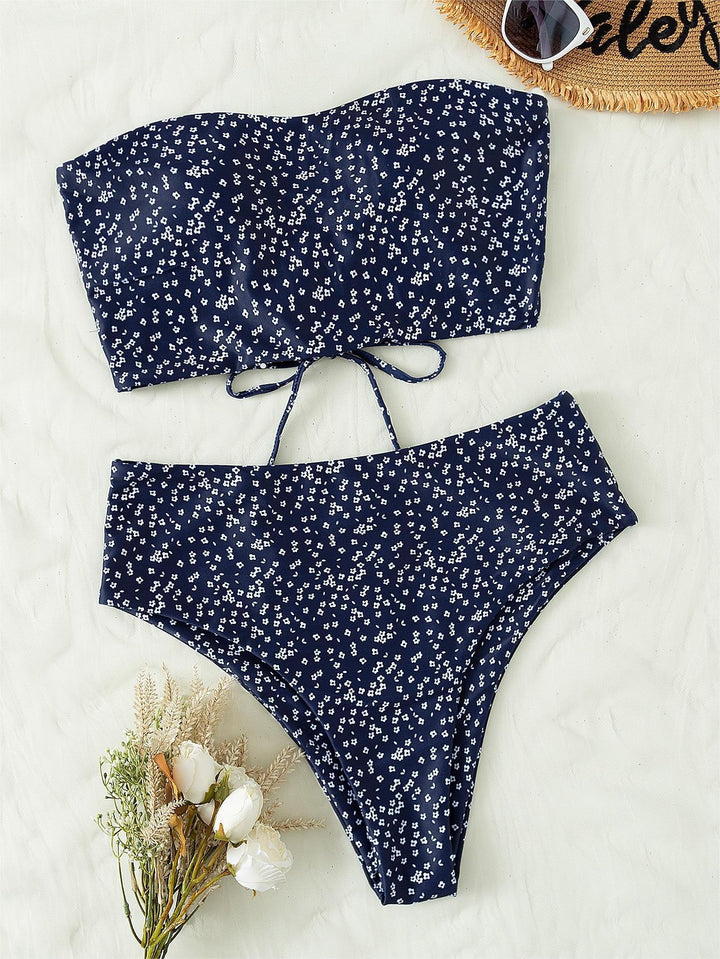Damen Bandeau-Bikini mit hochgeschnittenem Unterteil Drune
