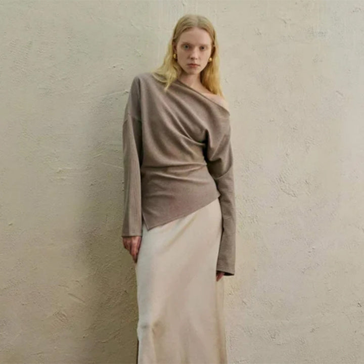 Damen asymmetrisches Langarmoberteil Drune