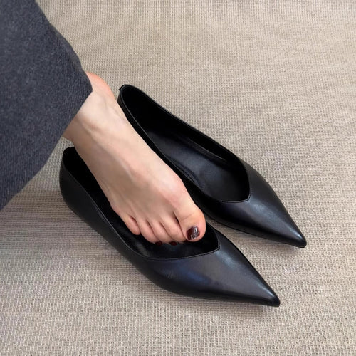 Damen spitze Ballerinas mit raffinierter Ausschnittform und komfortablem Innenleben Drune