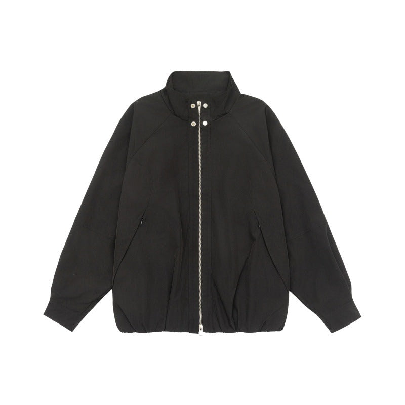Damen Leichte Raglan-Bomberjacke mit Stehkragen und elastischem Saum Drune
