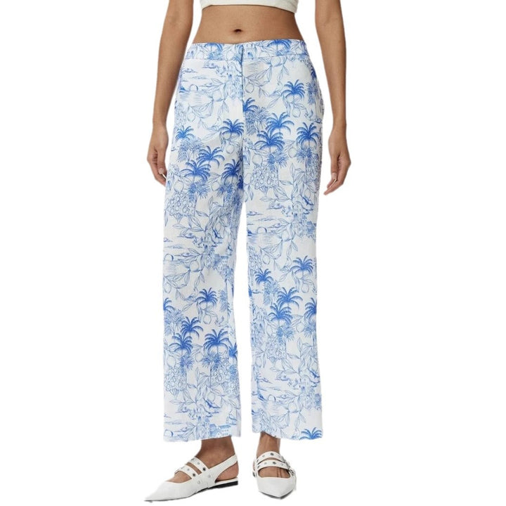 Damen Palazzo-Hose mit floralem Muster und weitem Schnitt Drune