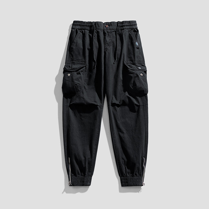 Herren Militärisch inspirierte Cargo-Joggerhose mit Tunnelzugbund und Klapp-Utility‑Taschen Drune
