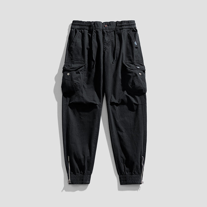 Herren Militärisch inspirierte Cargo-Joggerhose mit Tunnelzugbund und Klapp-Utility‑Taschen Drune