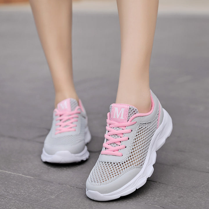 Damen nan leichte Netz-Sneaker mit belüftetem Obermaterial und stoßdämpfender Wellenlaufsohle Drune