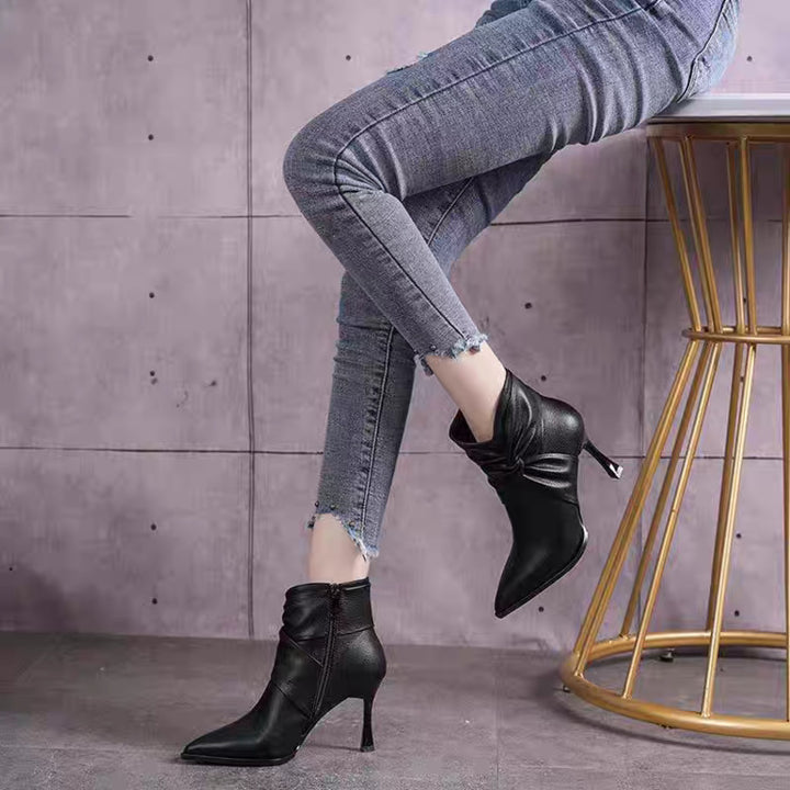 Damen Elegante Stiefeletten mit Schleifen-Detail Drune