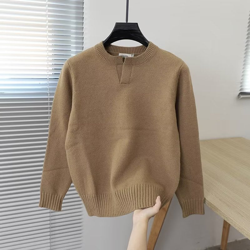 Damen Eleganter Strickpullover mit Stehkragen Drune