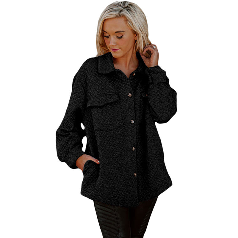 Damen lässige Jacke mit strukturiertem Design und praktischen Taschen Drune