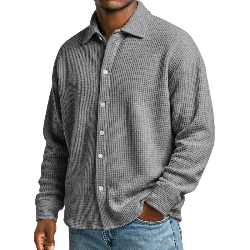Herren Modische Strickjacke mit hohem Kragen Drune