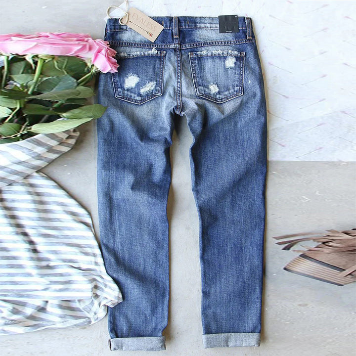 Damen Jeans im kreativen Design mit Spooky-Motiven und lässigem Fit Drune