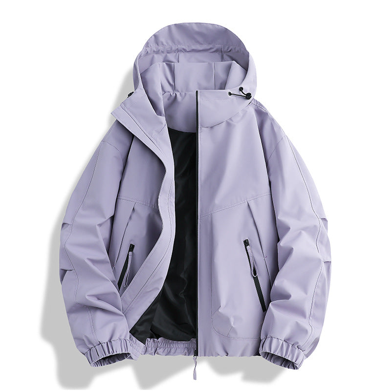 Herren wasserdichter Hooded-Utility-Parka mit verschweißten Nähten, verstellbarer Kapuze und verdeckten Reißverschlusstaschen Drune