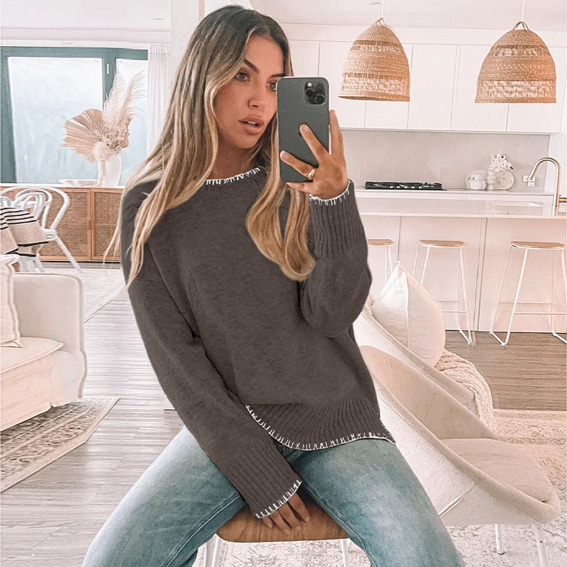 Damen Modischer Oversized Pullover Drune
