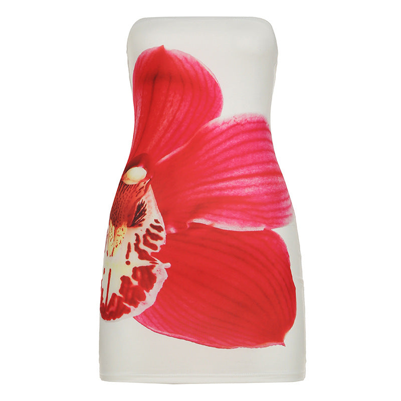 Damen Bandeau-Kleid mit floralem Motiv und figurnahen Schnitt Drune