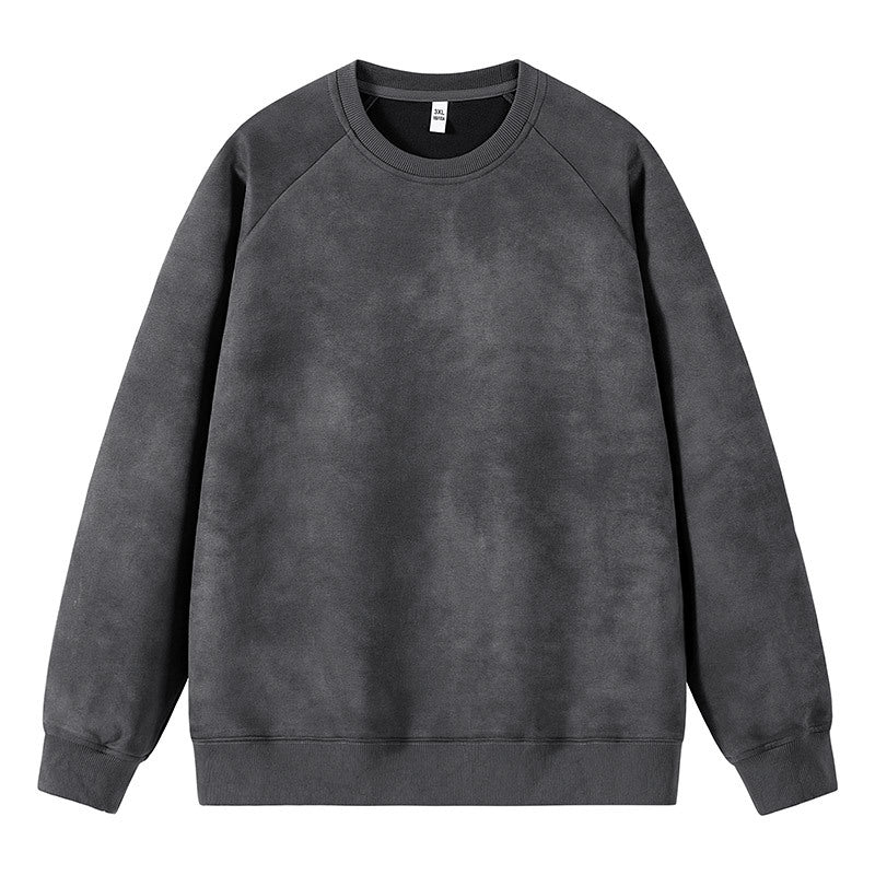 Herren Oversized Sweatshirt mit gebürstetem Fleece-Innenfutter und Vintage-Waschung Drune