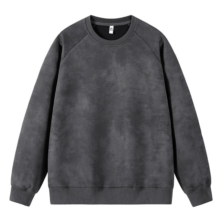 Herren Oversized Sweatshirt mit gebürstetem Fleece-Innenfutter und Vintage-Waschung Drune