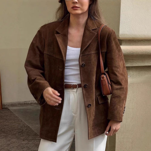 Damen Modische Wildlederjacke