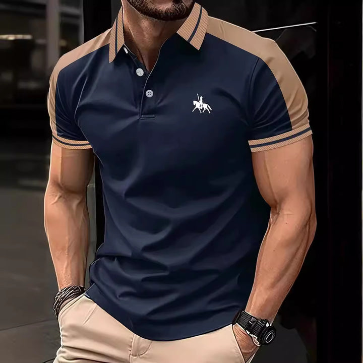 Herren Stilvolles Kontrastkragen Performance Polo Drune