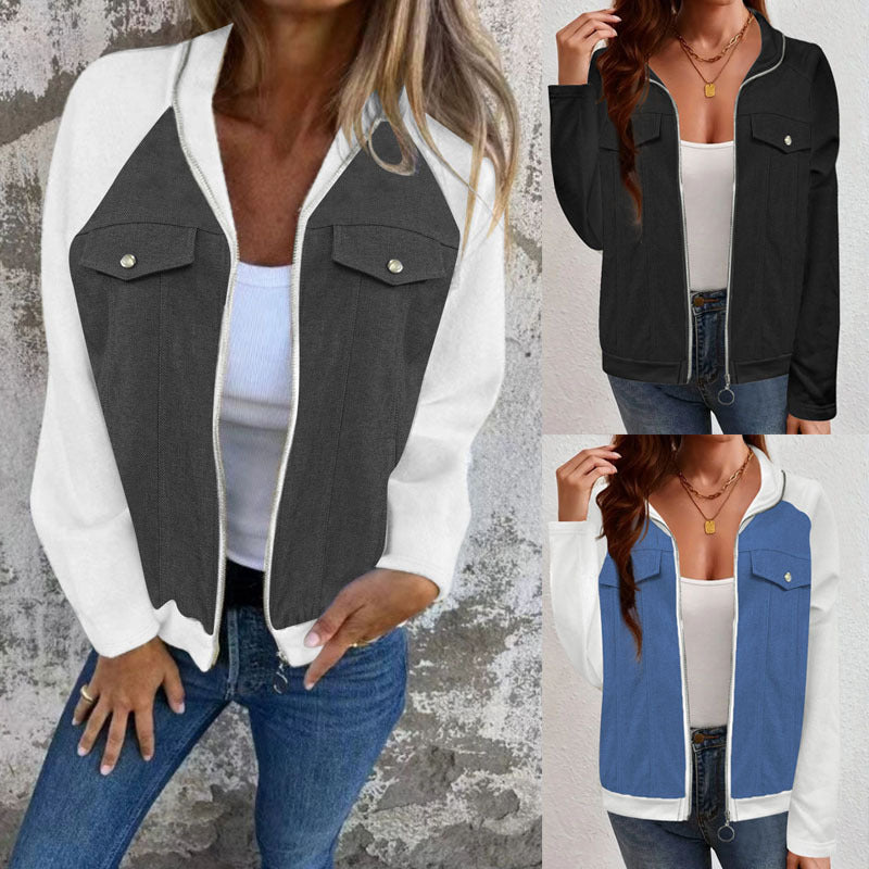 Damen Cooles Sweatshirt mit seitlichen Taschen und modischen Applikationen Drune
