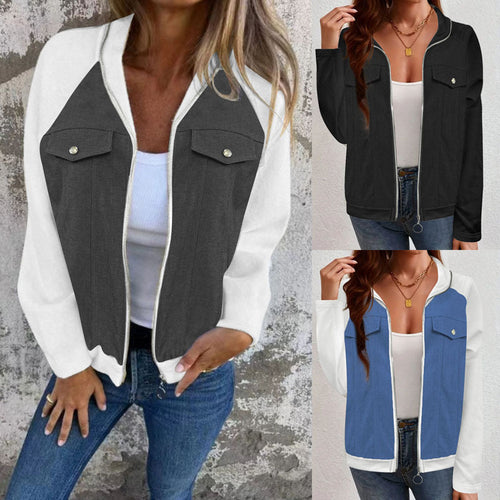 Damen Cooles Sweatshirt mit seitlichen Taschen und modischen Applikationen Drune