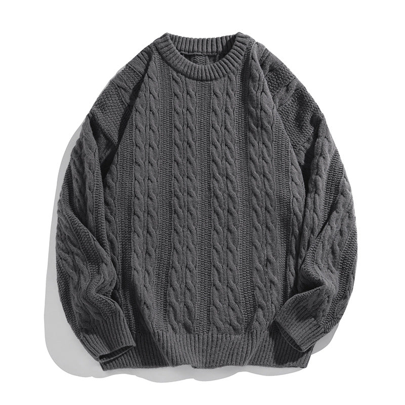Unisex Zopfstrick-Oversize-Pullover mit grobem Rippenbund und kastigem Schnitt Drune