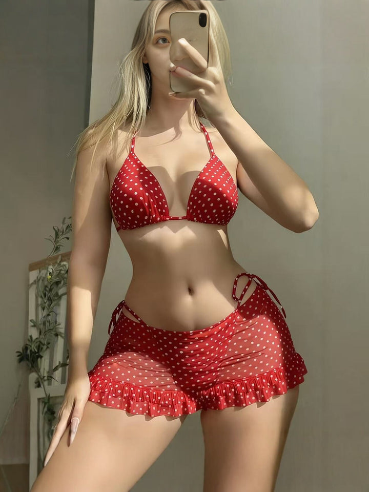 Damen Triangel-Bikini mit Rüschenshorts Drune