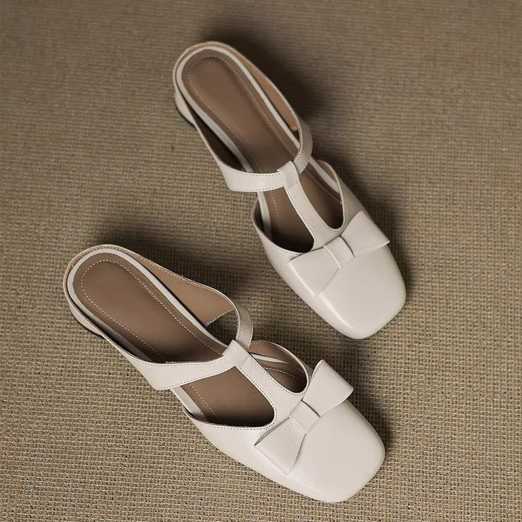 Damen Slingback-Pantoletten mit elegantem Schleifen-Design Drune