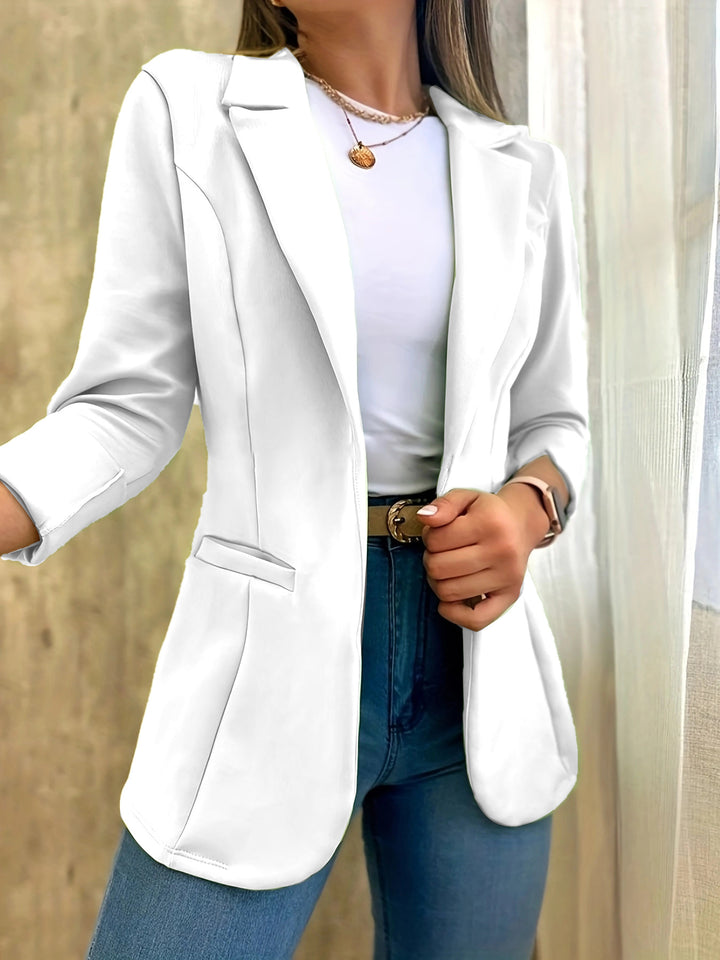Damen eleganter, taillierter Blazer mit strukturiertem Stoff Drune