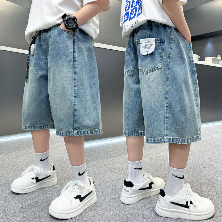 Unisex lockere Denim-Shorts mit tiefen Taschen Drune