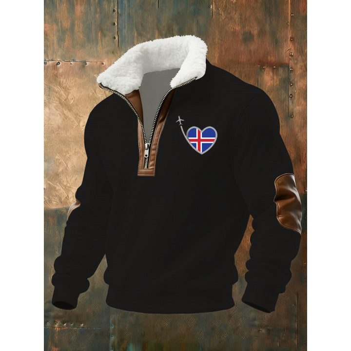 Herren Klassischer Kapuzenpullover mit Fleece-Detail Drune