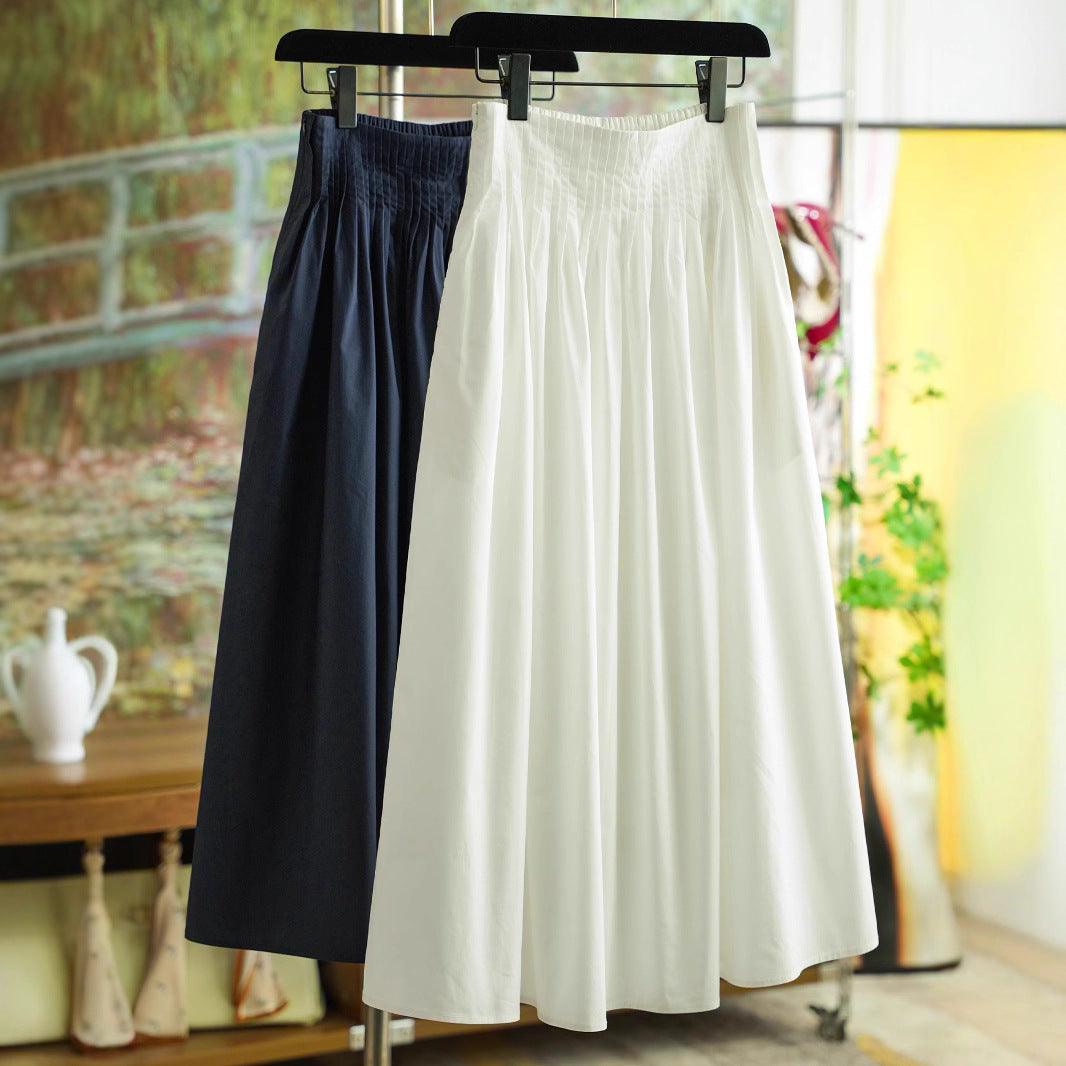Damen Midirock mit hoch angesetztem Faltenbund und weitem, gerafftem Volumen Drune