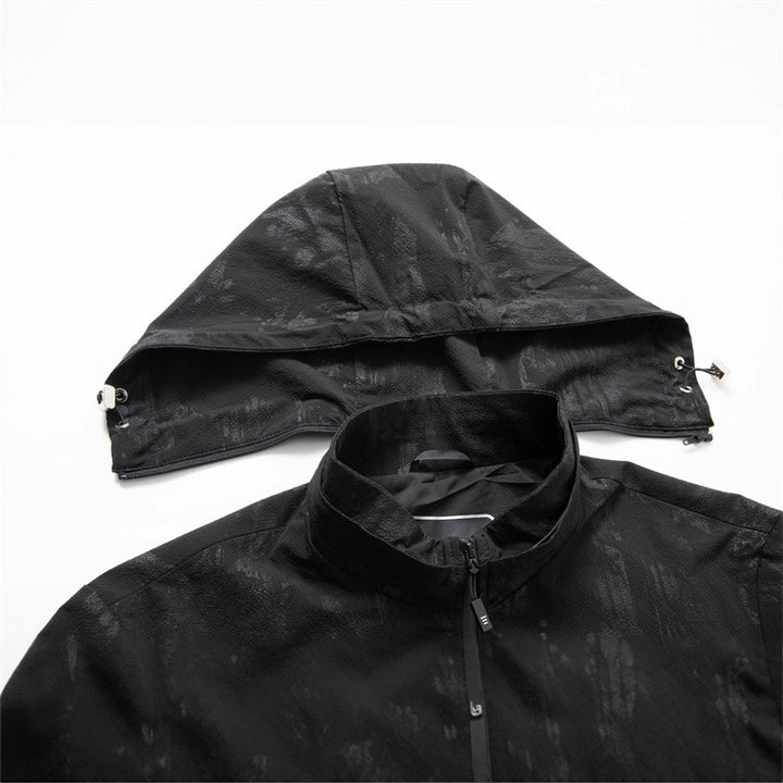 Herren Leichte Softshell-Übergangsjacke mit Kapuze, wasserabweisender Beschichtung und reflektierenden Reißverschlusstaschen Drune