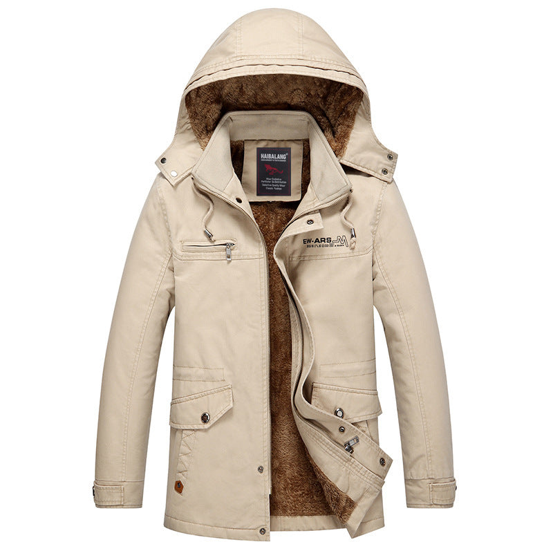 Herren Parka mit wärmender Teddyfleece-Fütterung, Kapuze und multifunktionalen Taschen Drune
