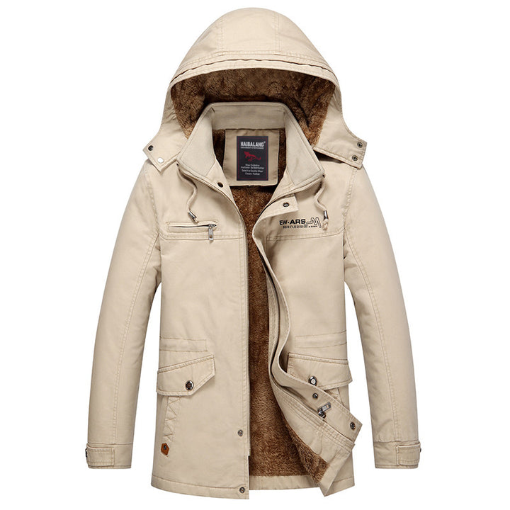 Herren Parka mit wärmender Teddyfleece-Fütterung, Kapuze und multifunktionalen Taschen Drune