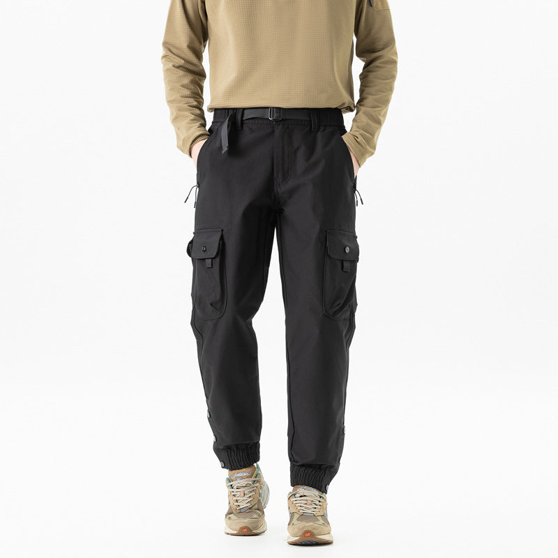 Herren Tapered Cargo-Joggerhose im Tactical-Utility-Stil mit elastischem Knöchelsaum und Multifachtaschen Drune