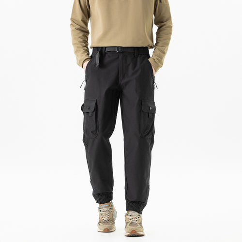 Herren Tapered Cargo-Joggerhose im Tactical-Utility-Stil mit elastischem Knöchelsaum und Multifachtaschen Drune