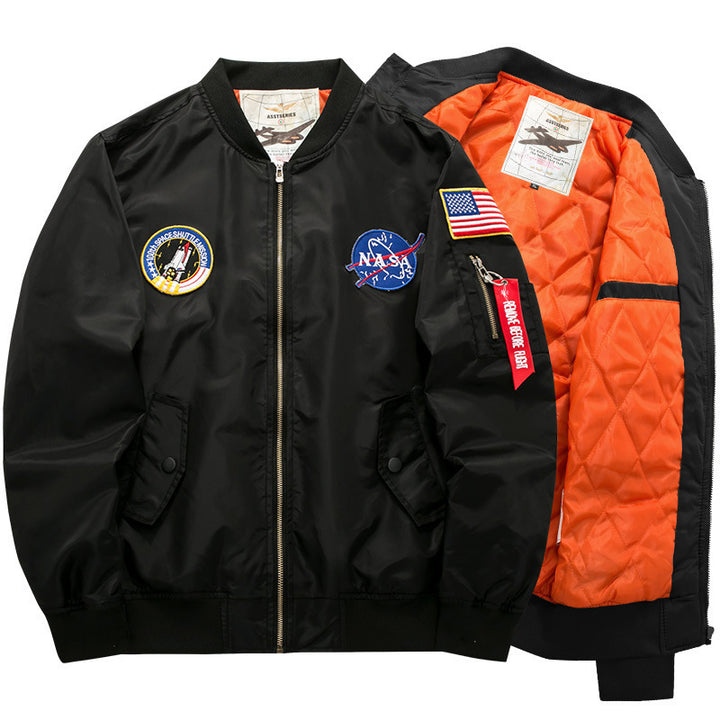 Herren Stylische Bomberjacke mit NASA-Patches Drune